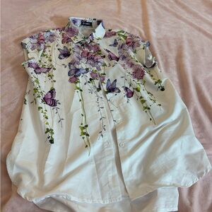 Elegant Floral Butterfly Women's Tunic